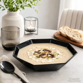 Soup plate by Arcoroc France, Octime black Ø 19,5 cm
