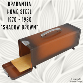 Vintage Brabantia peperkoekblik in decor Shadow-bruin - twee tinten bruin