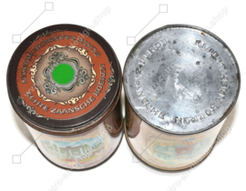 Juego de dos latas de hojalata vintage para Zaanse Koeken de Albert Heijn