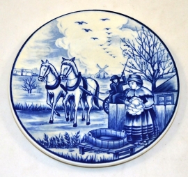 Placa de cerámica de Delft las cuatro estaciones 'Primavera'