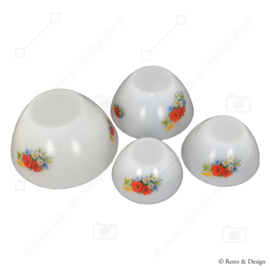 Ensemble de quatre bols nids d'Acopal décorés de Fleurs de Champêtre