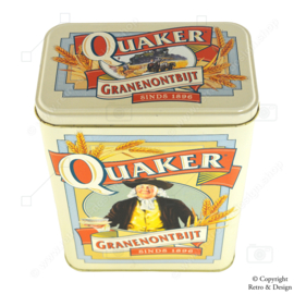 "Bringen Sie Nostalgie in Ihre Küche mit dieser Vintage Quaker-Dose aus dem Jahr 1990!"