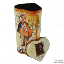 Vintage Heart-Shaped Tin for Scholiertje by LU (1980-1989)