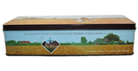 Vintage ARKS blikken koektrommel met korenveld