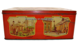 Vintage lata de chocolate de Jameson con una imagen de la Abadía de Westminster