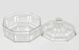 Sugar bowl or bonbon dish with lid from Arcoroc France, Luminarc Octime-Clear