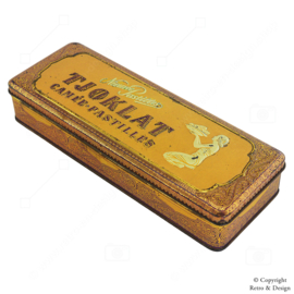 Boîte en Fer-Blanc Vintage Allongée pour Pastilles Camee TJOKLAT (Violet/Or)