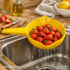 Vintage Tupperware Vergiet / Handzeef – Geel