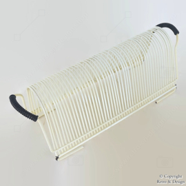 White Vintage Plastic-Coated Wire Single Holder from the String Era (1950s/60s)