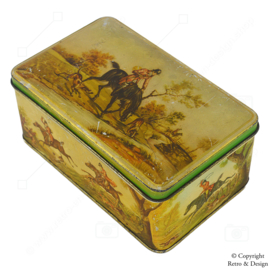 Vintage Tin by De Gruyter with English Hunting Scene and Fox Hunt