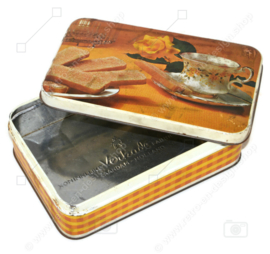 Rechteckige Vintage Blechdose mit separatem Deckel für "Verkade" Langetjes