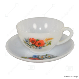 Arcopal France Tasse und Untertasse, Fleurs de Champêtre / Feldblumen