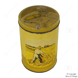 Vintage Biscuit Tin from Fa. van der Meulen & Zn with Rural Landscape