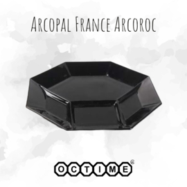 Grill plate or Fondue plate, Hors d'oeuvre by Arcoroc France, Octime black Ø 25 cm