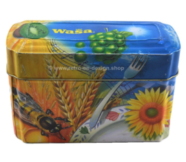 Vintage Aufbewahrungsdose für Wasa Cracker mit Honigbiene und Hahn