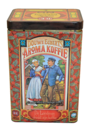 Vintage Douwe Egberts bewaarbus voor een pak Aroma koffie