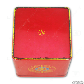 Van Nelle Lotus Tea Tin – Vintage Cube with Oriental Lion