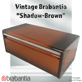 "Retro Chic: Vintage Brabantia Broodtrommel uit de Jaren 70 met Shadow-bruine Decoratie"