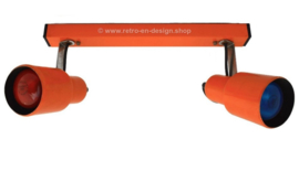 Vintage orange Schiene mit zwei Scheinwerfern, 1960 - 1970, Doppelscheinwerfer