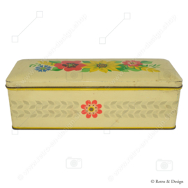 Boîte à pain d'épice de Verkade avec une image de fleurs, bouquet champêtre