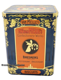 Lata de galleta vintage para las galletas de van Melle