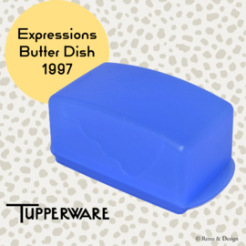 Plato de mantequilla azul vintage Tupperware Expressions