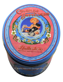 Oval vintage tin Colomba Battistero, Italië 1990