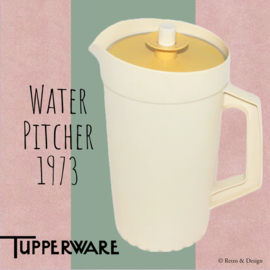 Vintage Tupperware crémekleurige Schenkkan of Sapkan met beige deksel