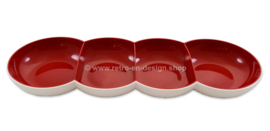 Tupperware Allegra Perle cuenco de cuatro compartimentos en rojo y blanco