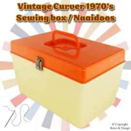 Boîte à Couture Vintage Curver des Années 1970 : Solution de Rangement Élégante