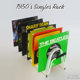 Soporte de Vinilos Vintage Recubierto de Plástico Blanco de la Era String (Años 50/60)