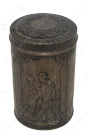 Old vintage tin with oriental scenes N.V. Nederlandsch Sperwerverbond