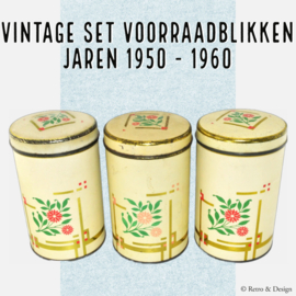 "Betoverend Erfgoed: Vintage Verblifa Voorraadblikken met Gestileerd Bloemenpatroon uit 1954!"