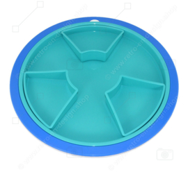 Tupperware Preludio serveerschaal of hapjesschaal zes-vaks, groen/blauw/wit