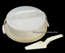 Vintage Tupperware cake box with handle and cake server
