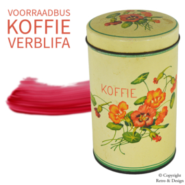 Boîte de Rangement à Café Cylindrique Vintage avec Décoration Florale