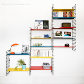 Retro Tomado wall rack in original red, blue and yellow colors from 1958