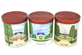 Serie de tres latas vintage con imágenes de Het Loo, Drakestein y Soestdijk