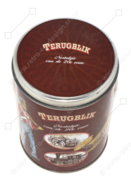 "Terugblik" nostalgia from the 20th century. Tin with nostalgic images