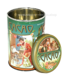 Vintage van Houten cocoa tin with nostalgic images