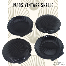 Set of Four Vintage Elegant Shell-Shaped Serving Bowls from the 1980s