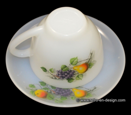 Coffee cup and saucer, Arcopal Fruits de France