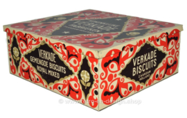 Reproduction of the original square Verkade store tin Royal Mixed with paper wrap from 1925
