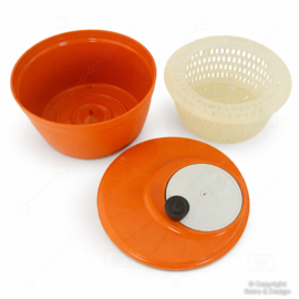 Centrifugadora de ensalada vintage Moulinex – Plástico naranja – Años 70/80 – Utensilio de cocina retro funcional