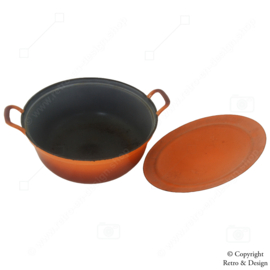 Casserole en fonte orange vintage emblématique – Design rétro des années 1960