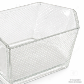 Vintage Glazen Gruttersbak Lade / Schepbak – Persglas met Ruitpatroon (Jaren ’50)