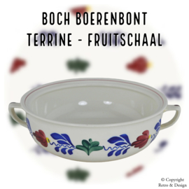 "Elegancia Atemporal: Vintage Boerenbont Bowl-Terrine Pintada a Mano por Boch"