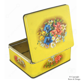 Vintage Tin with Alpine Flowers by Verkade, 1958