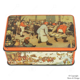 Caja de Lata Vintage de De Gruyter con Pinturas de Pieter Bruegel el Viejo