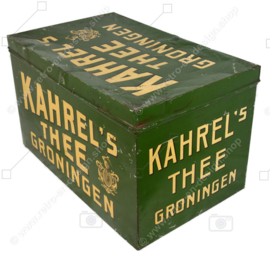 Brocante - vintage Winkelblik of winkeltrommel voor Karhrel’s Thee Groningen